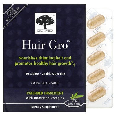 Nowy Nordic, Hair Gro, 60 tabletek