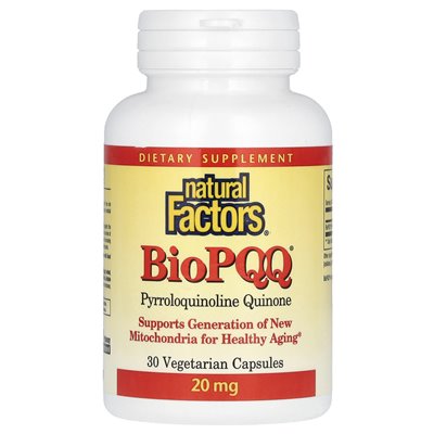 Czynniki naturalne, biopqq, 20 mg, 30 kapsułek wegetariańskich