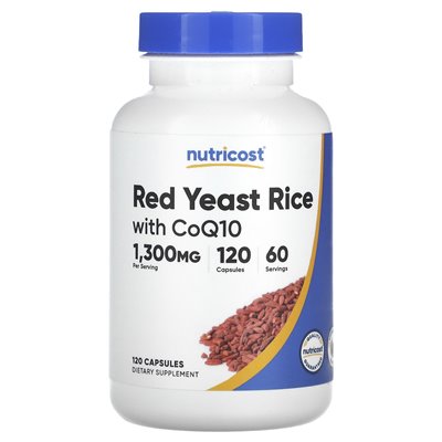 Nutricost, czerwony ryż drożdżowy z COQ10, 1300 mg, 120 kapsułek (650 mg na kapsułkę)