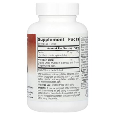 Zioły planetarne, Full Spectrum ™ Chaga, 1000 mg, 60 tabletek Zioły planetarne, Full Spectrum ™ Chaga, 1000 mg, 60 tabletek