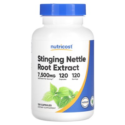 Nutricost, kątowy ekstrakt z korzenia pokrzywy, 7500 mg, 120 kapsułek