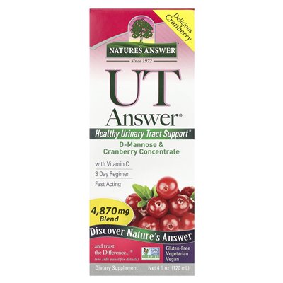Odpowiedź Nature, UT Answer®, D-Mannose- und Cranberry-Konzentrat, 4 Fl Oz (120 ml)