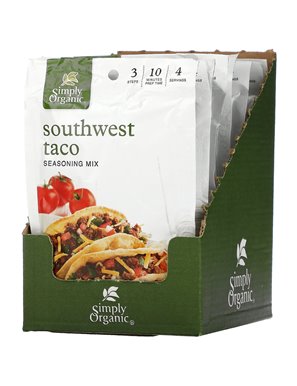 Simply Organic, Southwest Taco Seasoning Mix, 12 Packets, 1.13 oz (32 g) Each