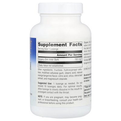 Planetary Herbals, Slippery Elm Lutschtabletten, Mandarine, 150 mg, 200 Lutschtabletten