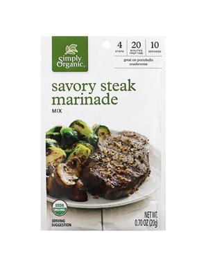 Simply Organic, Aromatyczny Sos Bisteckowy, 12 Paczki, 20 g Każda