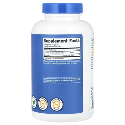 Nutricost, kwercetyna z bromelainą, 880 mg, 240 kapsułek (440 mg na kapsułkę)