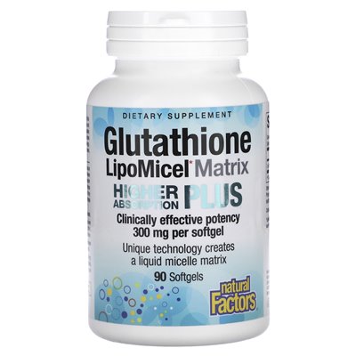 Czynniki naturalne, lipomicel glutationu, 300 mg, 90 miękkich