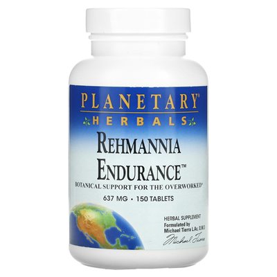Planetary Herbals, Rehmannia Endurance ™, 637 mg, 150 tabletek