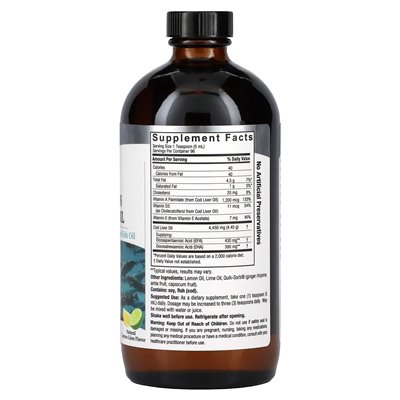 Odpowiedź natury, płynny norweski olej z wątroby dorsza, cytryna, 16 fl oz (480 ml)
