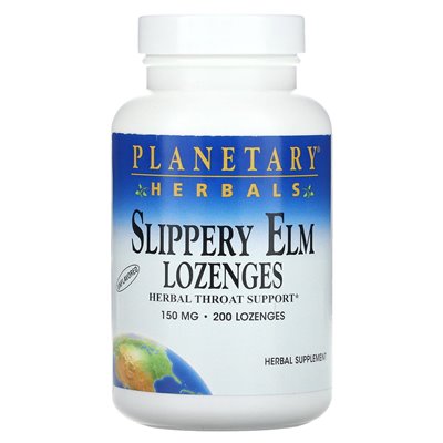 Planetary Herbals, Slippery Elm Lozenges, Unstoppable, 150mg, 200 Suts