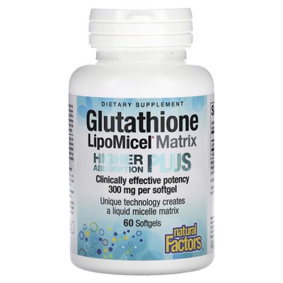 Czynniki naturalne, lipomicel glutationu, 300 mg, 60 miękkich