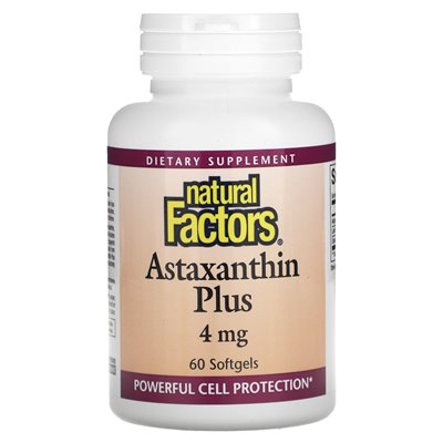 Czynniki naturalne, astaksantyna plus, 4 mg, 60 miękkich