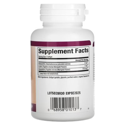 Czynniki naturalne, astaksantyna plus, 4 mg, 60 miękkich