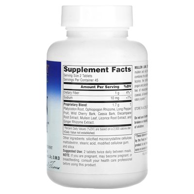 Zioły planetarne, Mulleina, kompleks płuc, 850 mg, 90 tabletek (425 mg na tablet) Zioły planetarne, Mulleina, kompleks płuc, 850 mg, 90 tabletek (425 mg na tablet)