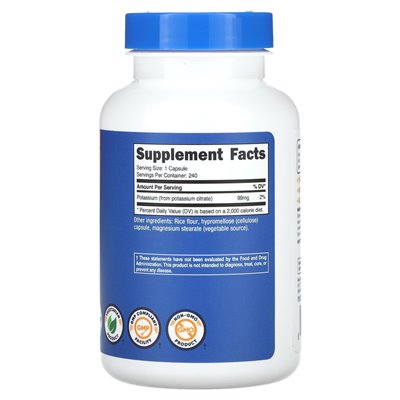Nutricost, potas, 99 mg, 240 kapsułek Nutricost, potas, 99 mg, 240 kapsułek