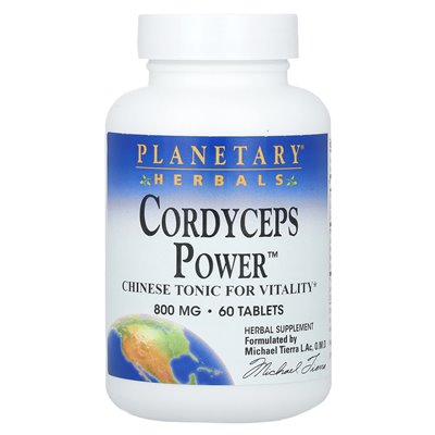 Planetarne Herbale, Cordyceps Power, 800 mg, 60 Tabletten (400 mg als Tablette)