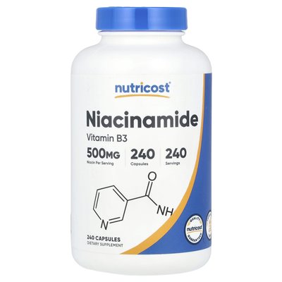 Nutricost, niacynamid, 500 mg, 240 kapsułek