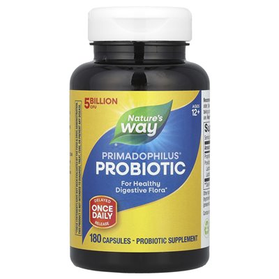 Nature's Way, Probiotyk Primadophilus®, w wieku 12+, 5 miliardów CFU, 180 kapsułek