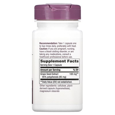 Nature's Way, ekstrakt premium, nasiona winogron, 100 mg, 60 kapsułek wegańskich