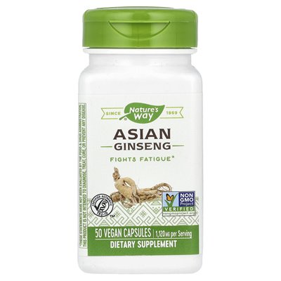 Nature's Way, Asiatischer Ginseng, 1120 mg, 50 vegane Kapseln (560 mg pro Kapsel)