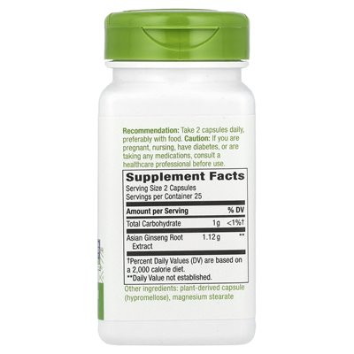 Nature's Way, Asian Ginseng, 1120 mg, 50 vegan capsules (560 mg per capsule)