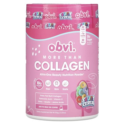 Obvi, więcej niż kolagen, wszystko w jednym w jednym w proszku żywieniowe, owocowe płatki, 12,56 uncji (356 g)