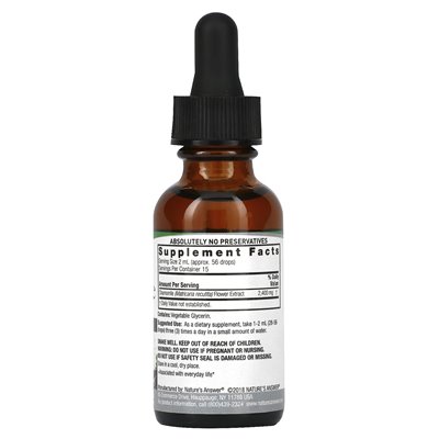 Nature's Answer, Kamillenextrakt, alkoholfrei, 2400 mg, 1 fl oz (30 ml) (1200 mg pro ml)