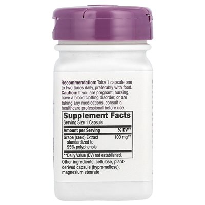 Nature's Way, ekstrakt premium, nasiona winogron, 100 mg, 30 kapsułek wegańskich Nature's Way, ekstrakt premium, nasiona winogron, 100 mg, 30 kapsułek wegańskich