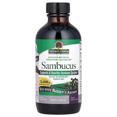 Nature's Answer, Sambucus, Schwarzer Holunder, alkoholfrei, 12.000 mg, 4 fl oz (120 ml)