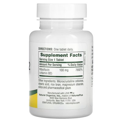 Naturesplus, Vitamin B-2, 100 mg, 90 Tabletten