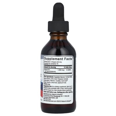 Odpowiedź natury, płynna witamina B-12, 2 fl oz (60 ml)