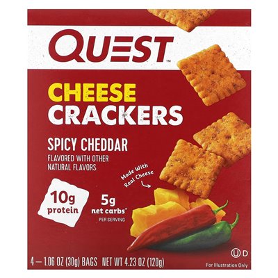 Quest Nutrition, Crackers, Spicy Cheddar, 4 Bags 1.06 oz (30 g)
