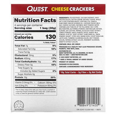 Quest Nutrition, Crackers, Spicy Cheddar, 4 Bags 1.06 oz (30 g)
