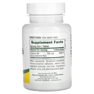 Naturesplus, witamina B-6, 100 mg, 90 tabletek