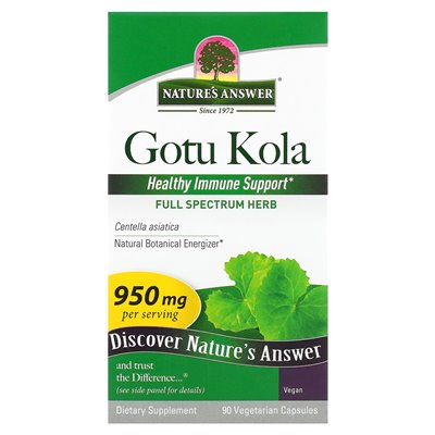 Nature's Answer, Gotu Kola, 950 mg, 90 kapsułek wegetariańskich (475 mg na kapsułkę) Nature's Answer, Gotu Kola, 950 mg, 90 kapsułek wegetariańskich (475 mg na kapsułkę)