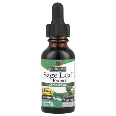 Nature's Answer, Salbeiblattextrakt, alkoholfrei, 1000 mg, 1 fl oz (30 ml)