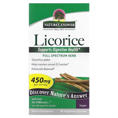 Odpowiedź natury, lukrecja, 450 mg, 90 kapsułek wegetariańskich