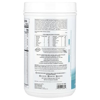 Naturesplus, Spiru-Tein®, białko w proszku, nieokiełznana, wanilia, 1,62 funta (736 g)