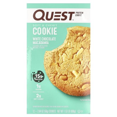 Quest Nutrition, Protein Cookie, Biała czekolada makadamia, 12 ciasteczek, 2,04 uncji (58 g)