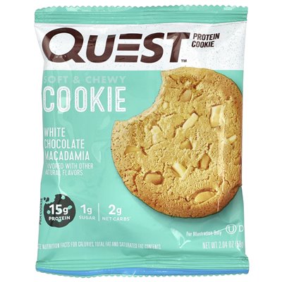 Quest Nutrition, Protein Cookie, Biała czekolada makadamia, 12 ciasteczek, 2,04 uncji (58 g)