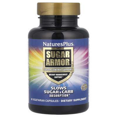 Naturesplus, Sugar Armor®, wsparcie kontroli cukru, 60 kapsułek wegetariańskich
