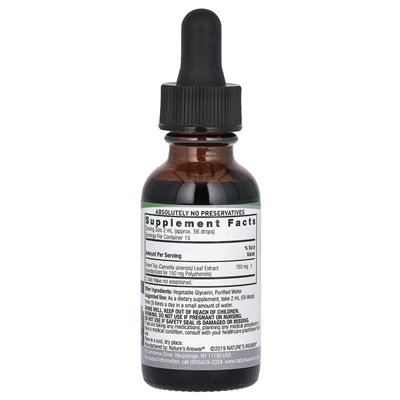 Odpowiedź natury, ekstrakt z zielonej herbaty, bez alkoholu, 1 fl oz (30 ml)
