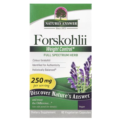 Nature's Answer, Forskohlii, 250mg, 60 Vegetarian Capsules