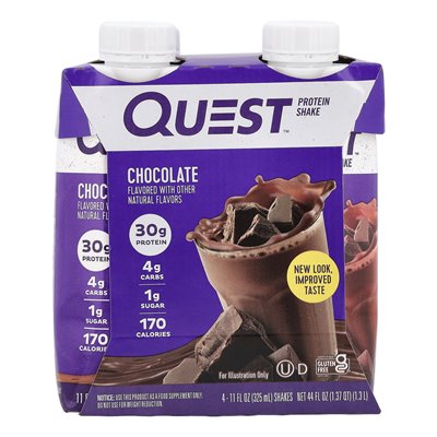 Quest Nutrition, protein Shake, czekolada, 4 koktajle, 11 fl oz (325 ml)