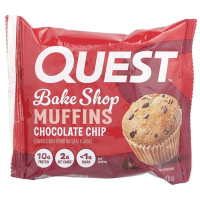 Quest Nutrition, Bake Shop Muffins, Chocolate Chip, 8 babeczek, 2,01 uncji (57 g)