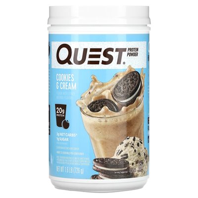 Quest Nutrition, proszek proteinowy, ciasteczka i krem, 1,6 funta (726 g) Quest Nutrition, proszek proteinowy, ciasteczka i krem, 1,6 funta (726 g)