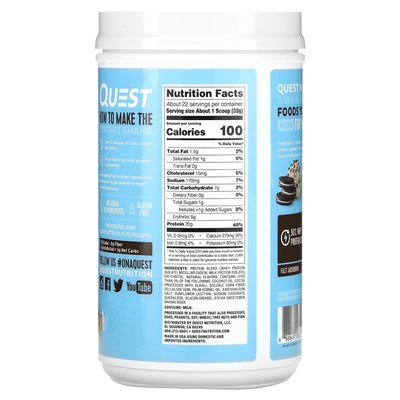 Quest Nutrition, proszek proteinowy, ciasteczka i krem, 1,6 funta (726 g) Quest Nutrition, proszek proteinowy, ciasteczka i krem, 1,6 funta (726 g)