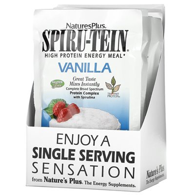 Naturesplus, Spiru-tein, mączka o wysokiej energii białkowej, wanilia, 8 pakietów, 1,2 uncji (34 g)