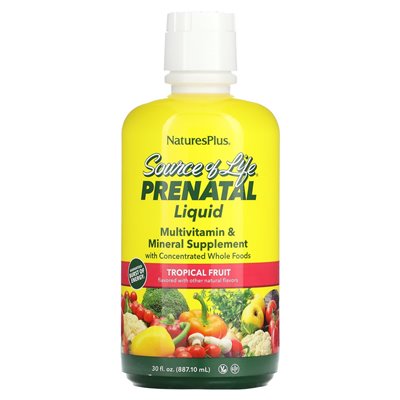 Naturesplus, źródło życia, ciecz prenatalna, owoce tropikalne, 30 fl oz (887,10 ml)