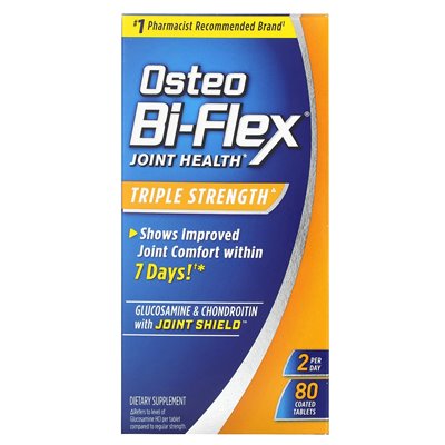 Osteo bi-flex, glukozamina i chondroityna z tarczą stawową, potrójną wytrzymałość, 80 tabletek powlekanych